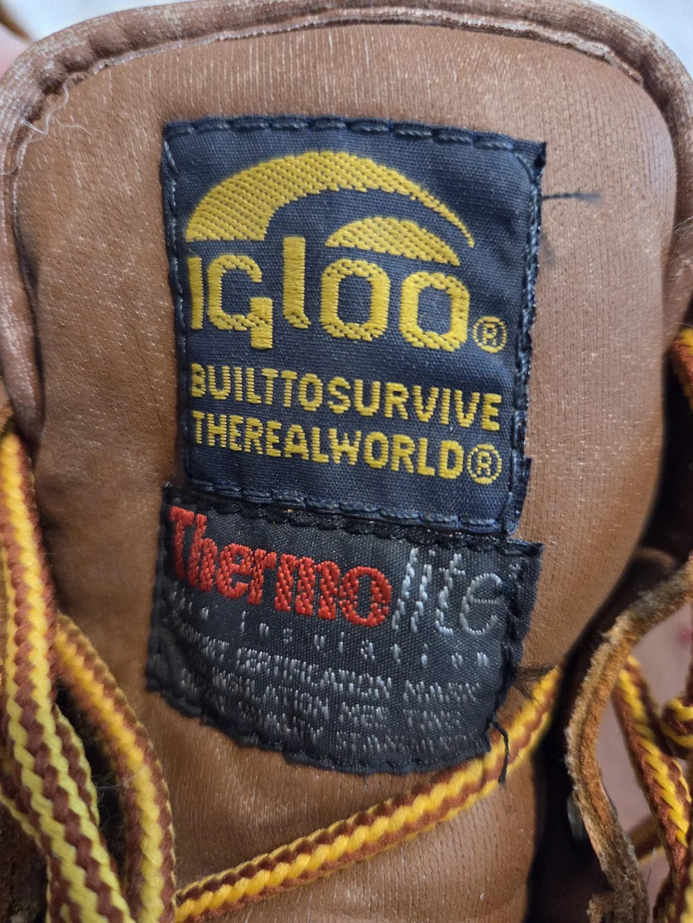 Igloo Brown and Black Womens Waterproof Duck Boots with Yellow Laces